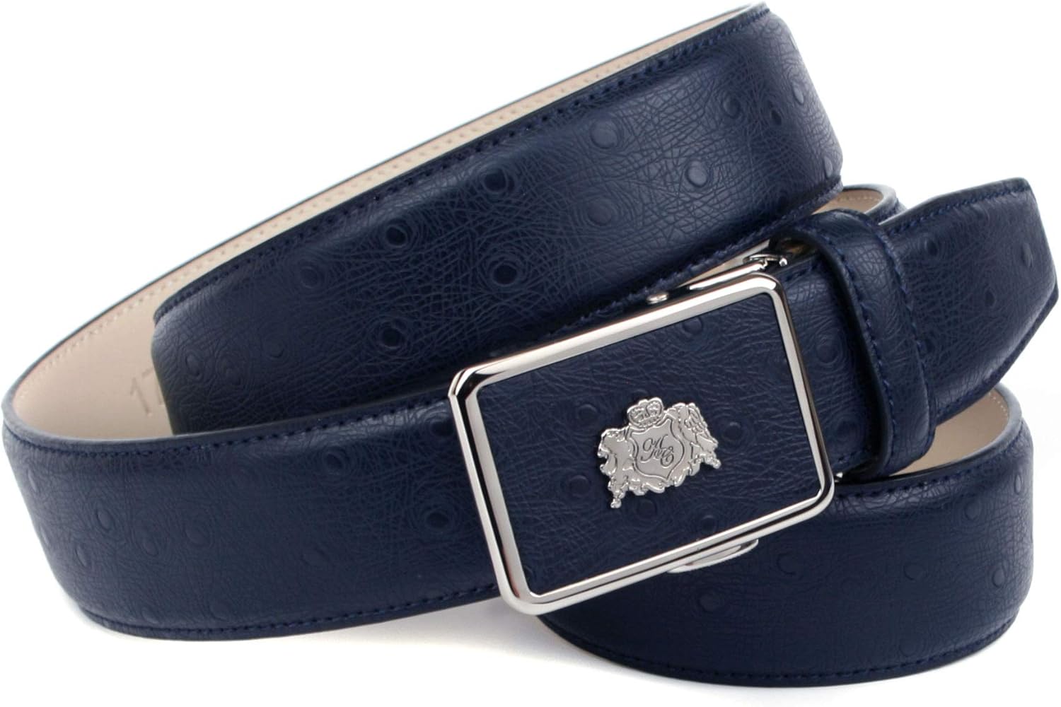 Men's No Pin Buckle and No Holes in The Leather