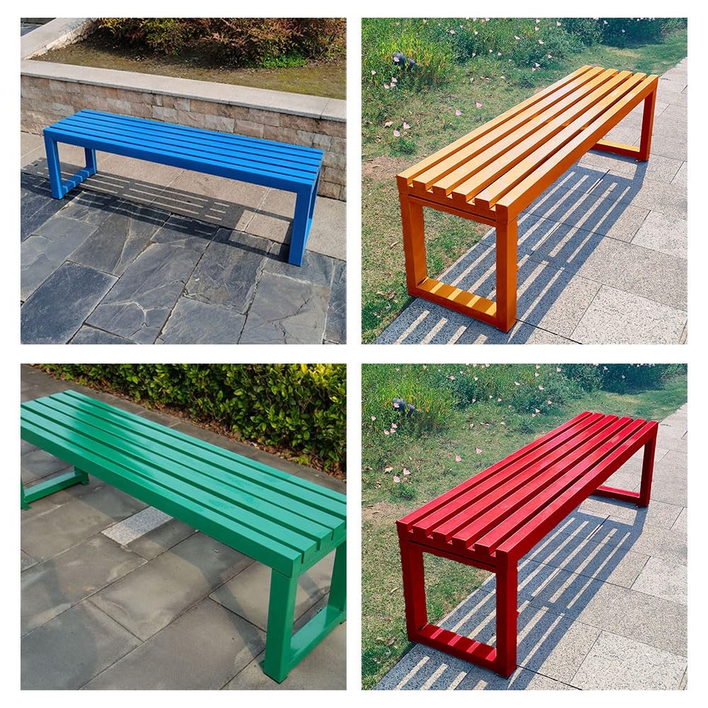 Wetterfeste Outdoor-Bank aus Stahl, Terrassen-Sitz, rückenfrei, Doppel-Gartensitz für Veranda, Balkon, Parkdeck, 120 cm, langlebiges und stilvolles Design