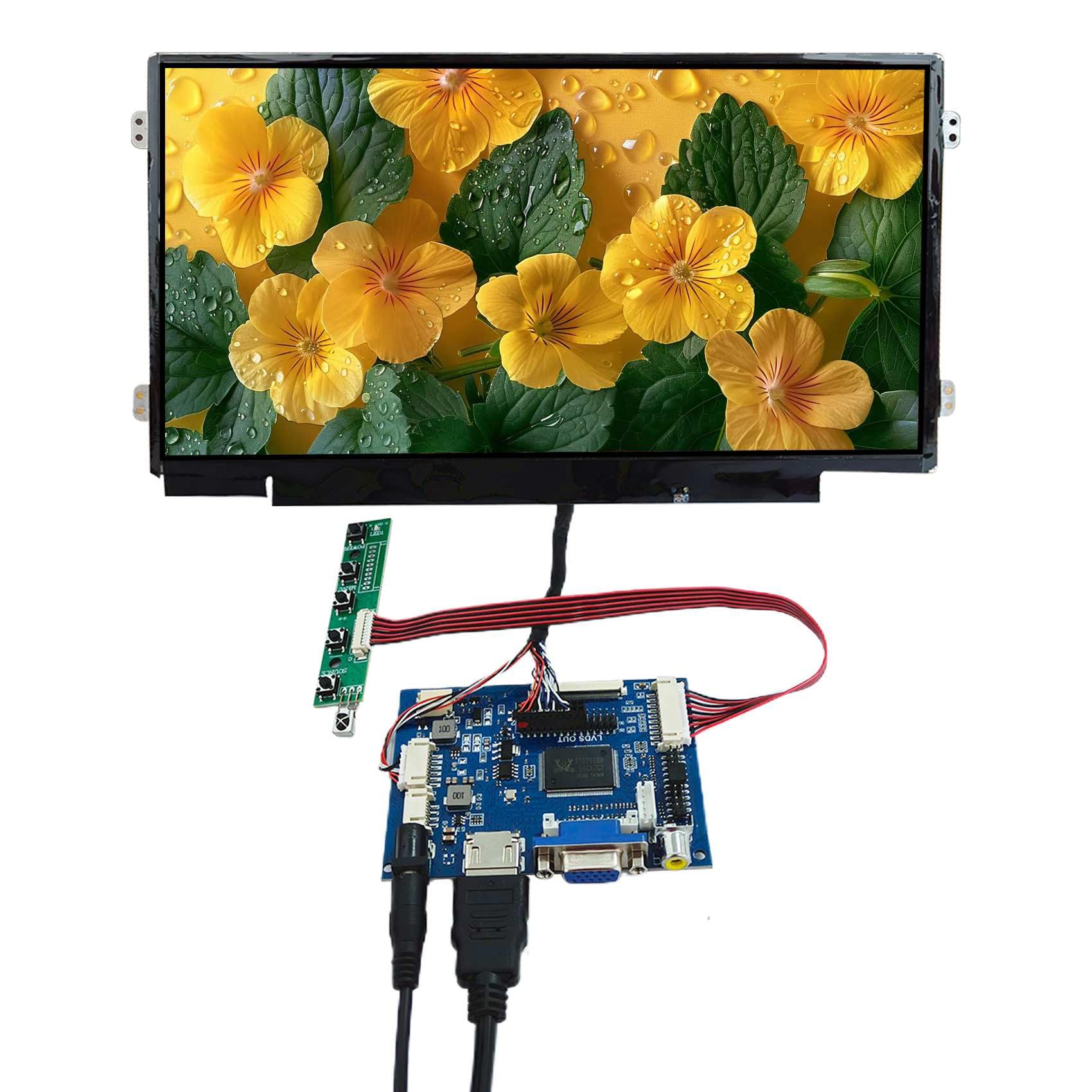 VSDISPLAY Zestaw ekranu LCD 10,1 cala 1024 x 600 200 nitów z płytą kontrolera VGA