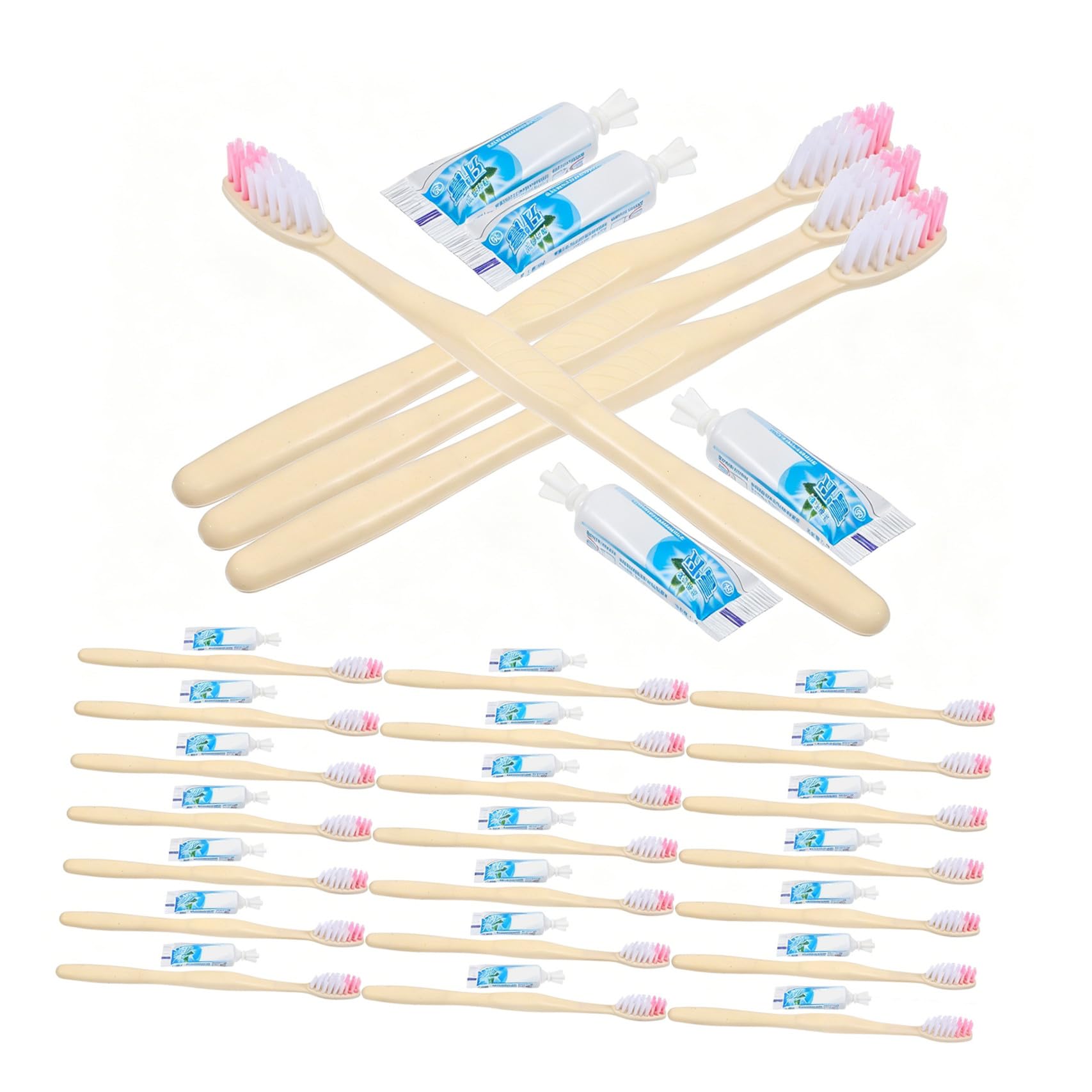 Brosse à Dents Manuelle Jetable avec Dentifrice, 100 Pièces, Plastique