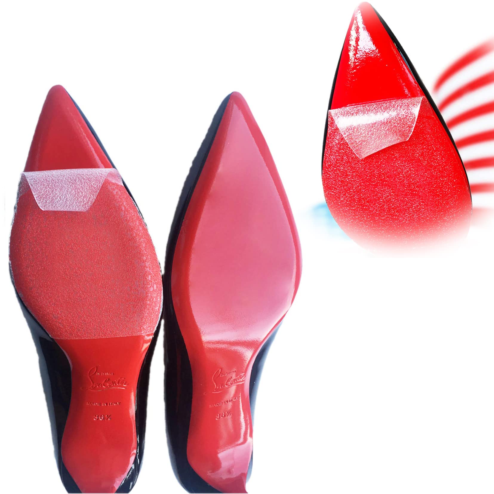 ExceforeExcefore Sole Sticker, 8Pcs Crystal Clear Self-Stick Pads Sole Protector Shoe Bottoms Slip Resistant Shoe Sole Cover Protector for Ladies Heels