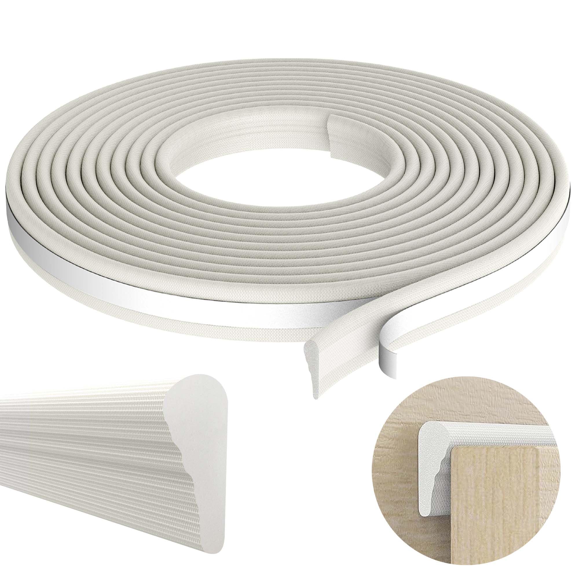 moonoom 235'' Wedge Weather Stripping Seal, Self-Adhesive Window & Door Insulation Strips, Soundproof PU Foam Gap Sealer Tape for Window Doors Frame