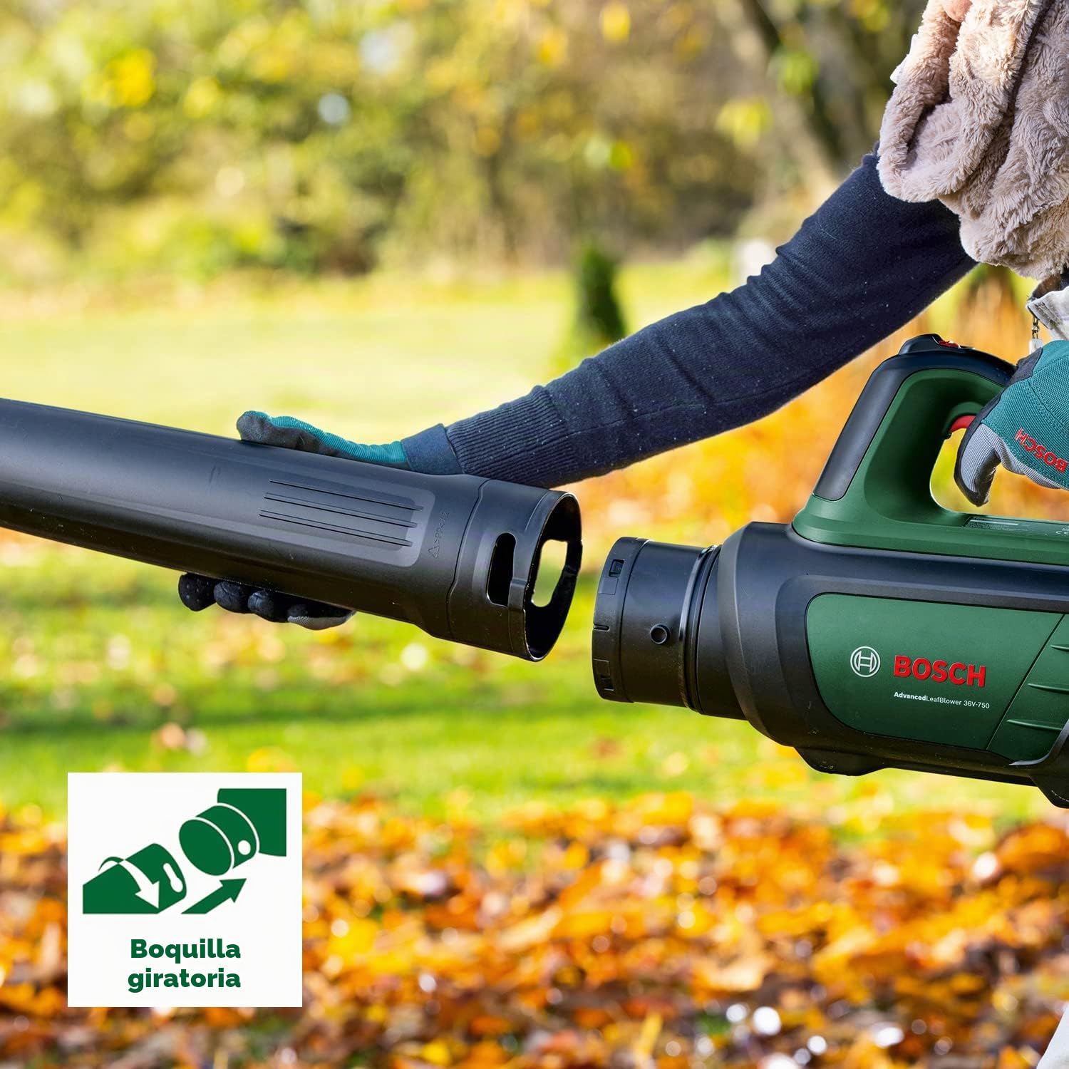 Bosch Soplador de Hojas Bosch AdvancedLeafblower 36V750 (batería de 2.0 Ah, Sistema de 36 voltios, para Eliminar Hojas Rebeldes en áreas Grandes, Peso: 3,5 kg)