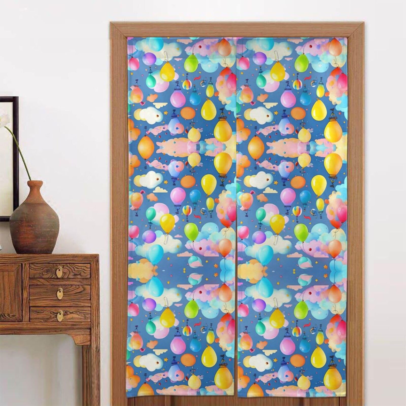 CNTDBU Colorful Balloons Door Curtain 34x56 Inch-Room Divider Panel for Privacy, Entryway Screen for Kitchen Bedroom