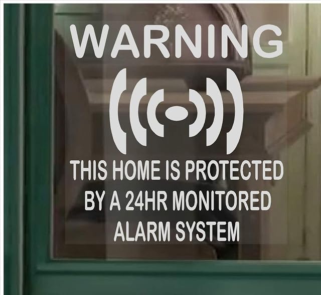 Platinum Place 6 x Home Protected Stickers for Windows-Monitored Alarm System-24hr Security Warning Signs for House, Flat, Business, Property-Self Adhesive Vinyl Signs