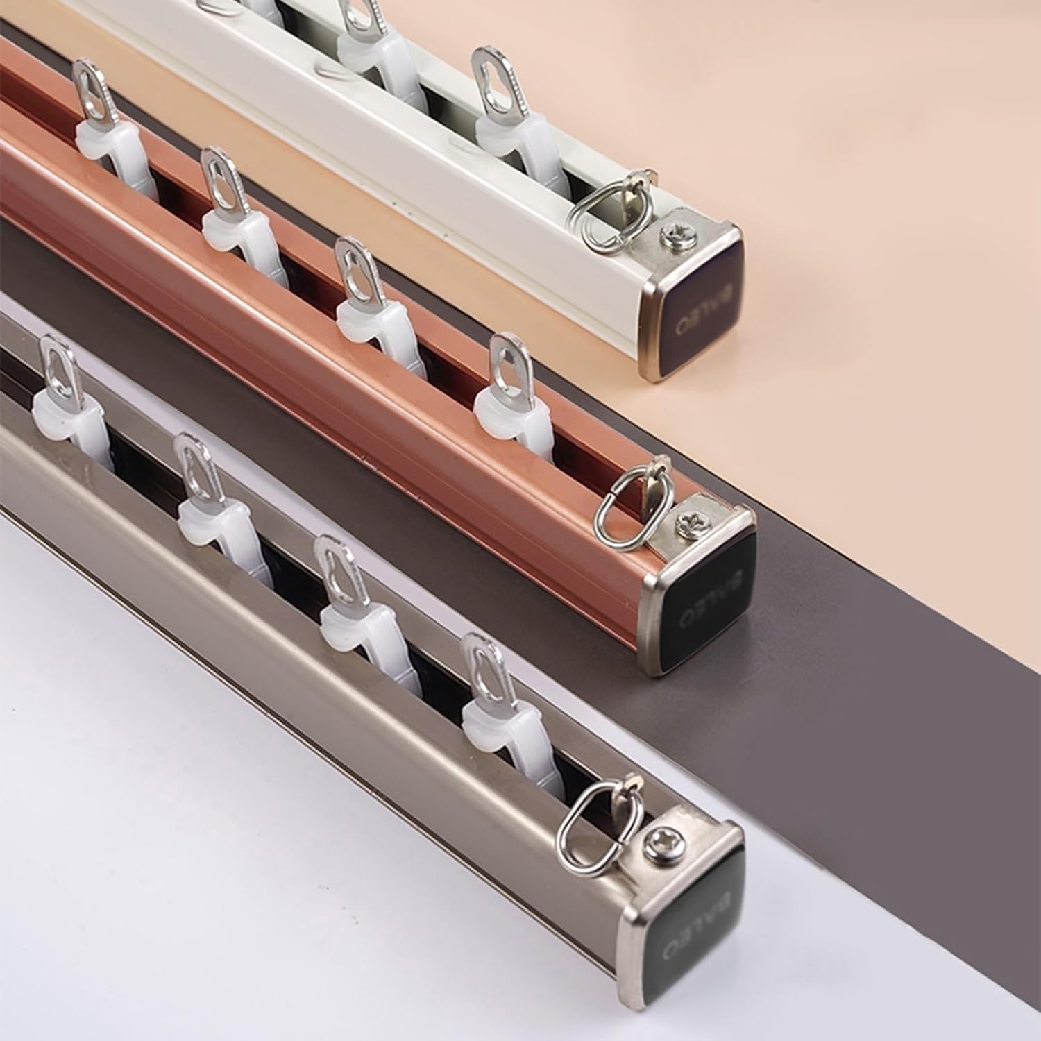 Heavy-Duty Curtain Tracks for Ceiling or Wall Mount - Mute Roller Curtain Rods for Room Dividers, Office & Living Room - Durable, Easy Install, Versatile Solution