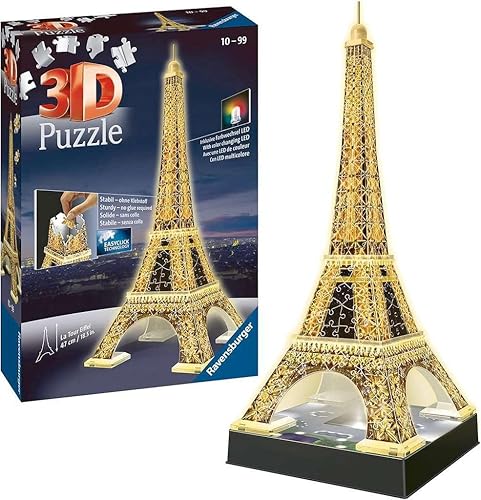 Miniatura 3 de Ravensburger, Torre Eiffel  Edición nocturna  Rompecabezas 3D (216 piezas)