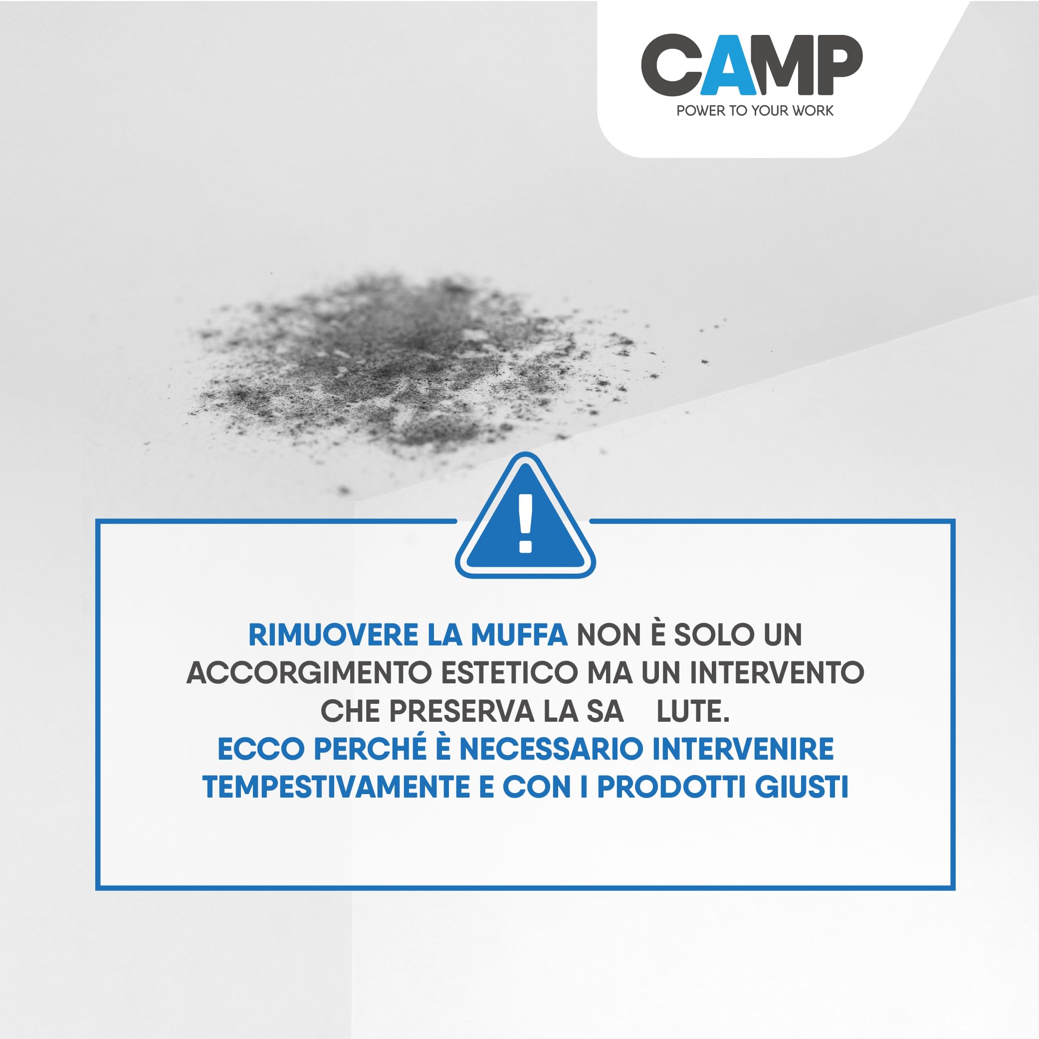 CAMP Trattamento Completo Rimuovi Muffa, 300 ml + Muffa Control Risanante, 1 L - Rimuove rapidamente muffe, muschi e licheni, Risana le superfici, Efficacia Duratura