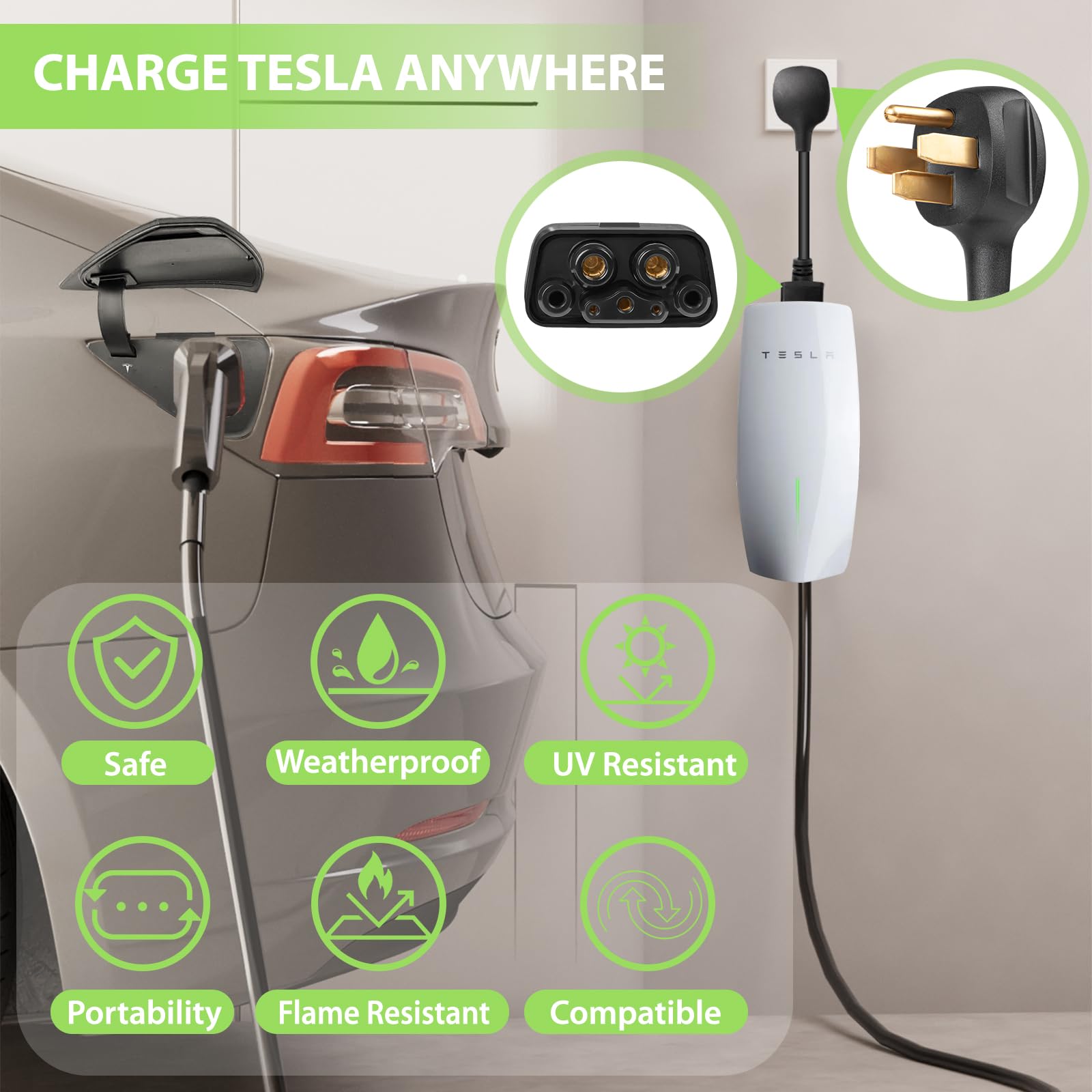 NEMA 14-50 Adapter For Tesla Gen 2 Mobile Charger - 32 Amp 240V/250V Charging Cable