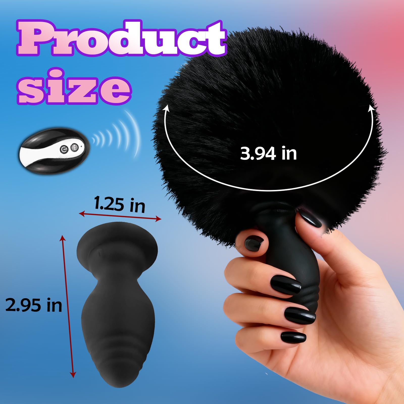 Amazon.com: Bunny Tail Butt Plug Vibrator, Soft Silicone Anal Plug with  Black Furry Tail Plug, Wireless Remote Control Design, Rabbit Tail Trainer  for Adult Sex Toys for Role Play Cosplay Women, Men