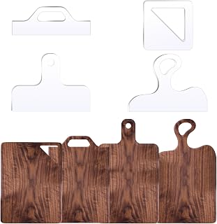 Router Templates, 4pcs Acrylic Charcuterie Board Handle Template, LYMOI Clear Cut Board Thick Handle Template, Angled Curvy Tracing Stencils Cut Guide Tools for Kitchen Woodworking.(Style 3)