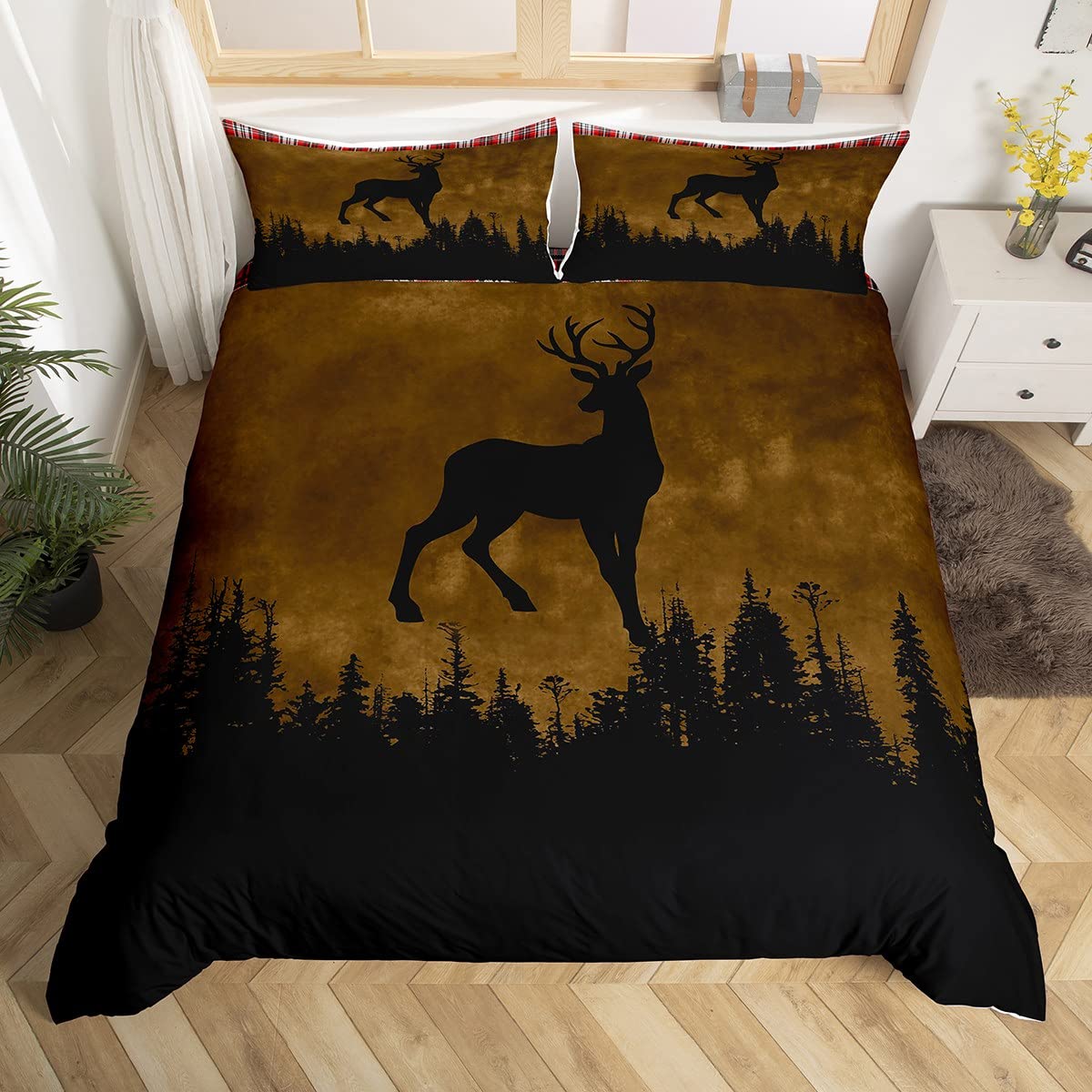 Bettwäsche-Set Mit Waldtier-Motiv – Spannbettlaken, Bettlaken & Kissenbezug Für Doppelbett