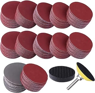 Keyohome 300 Pcs Sanding Discs Pads, 50mm/2Inch Hook and Loop Pads with 1/4" Shank Backing Pad & Foam Buffering Pad 80/180/240/320/400/600/800/1000/2000/3000 Grits