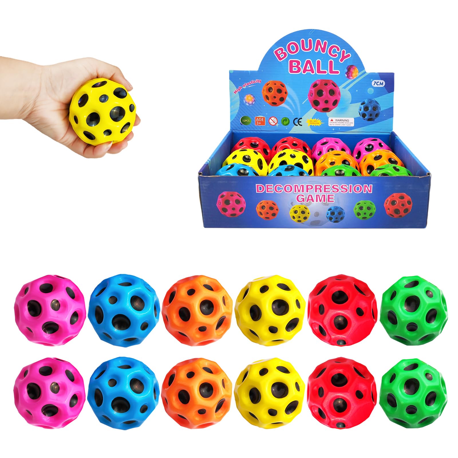 Amazon.com: YVBBHE 12 PCS Large Bouncy Ball, Colorful Big Super