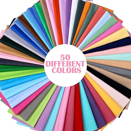 Miniatura 7 de Boyiee 50 Pcs 10 x 10 Inch Cotton Fabric Bundle Square Multicolor Fabric Quilting Sewing Fat Quarters Patchwork Bundles for Beginners DIY Craft