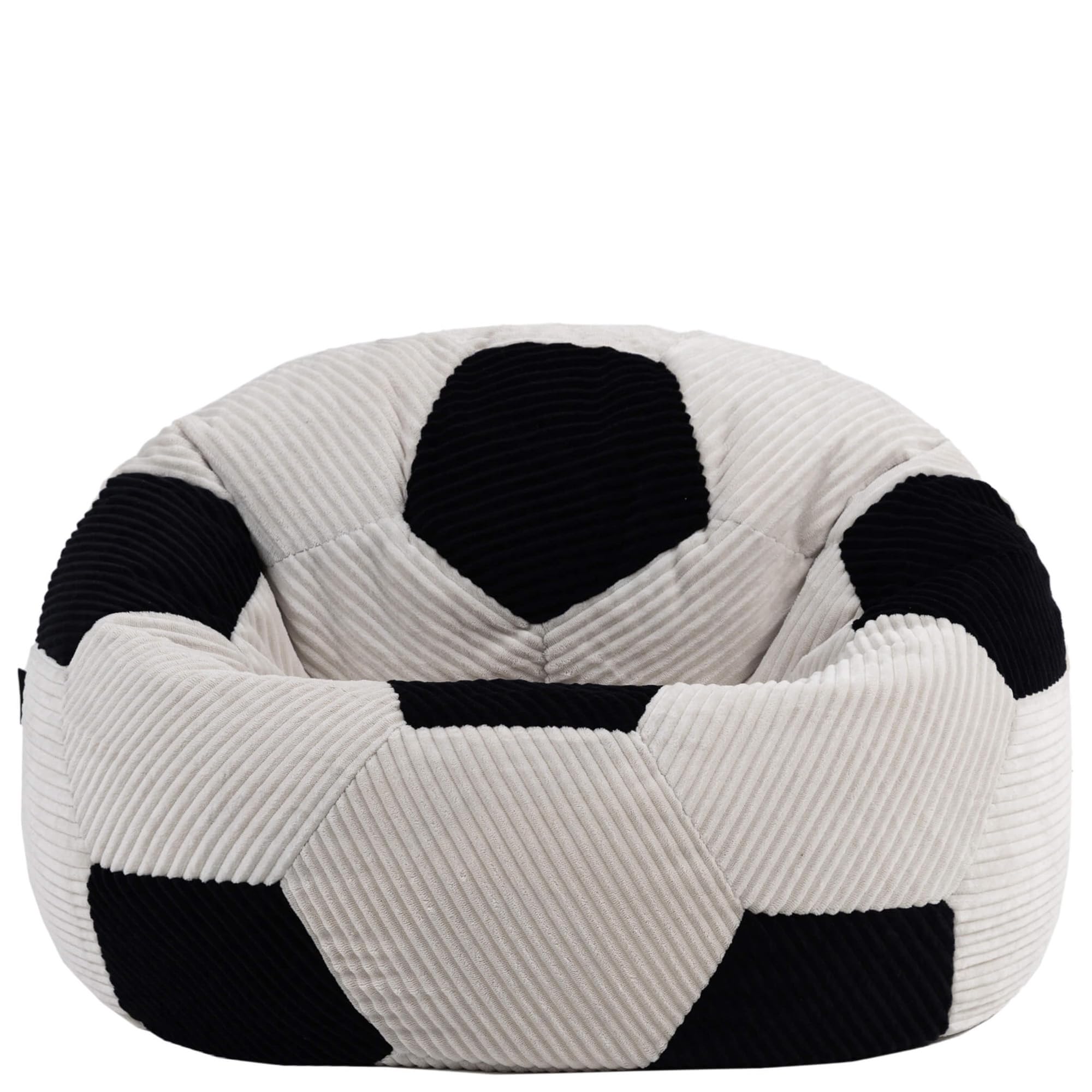Icon Football Pouf Enfant, Pouf Poire Ado avec Remplissage, Chaise Enfant, Fauteuil Chambre, Meuble Chambre, Meuble Salon, Noir