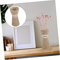 Vista 9 de 1 jarrón de mimbre de ratán marrón para almacenamiento, decoración y contenedor de plantas