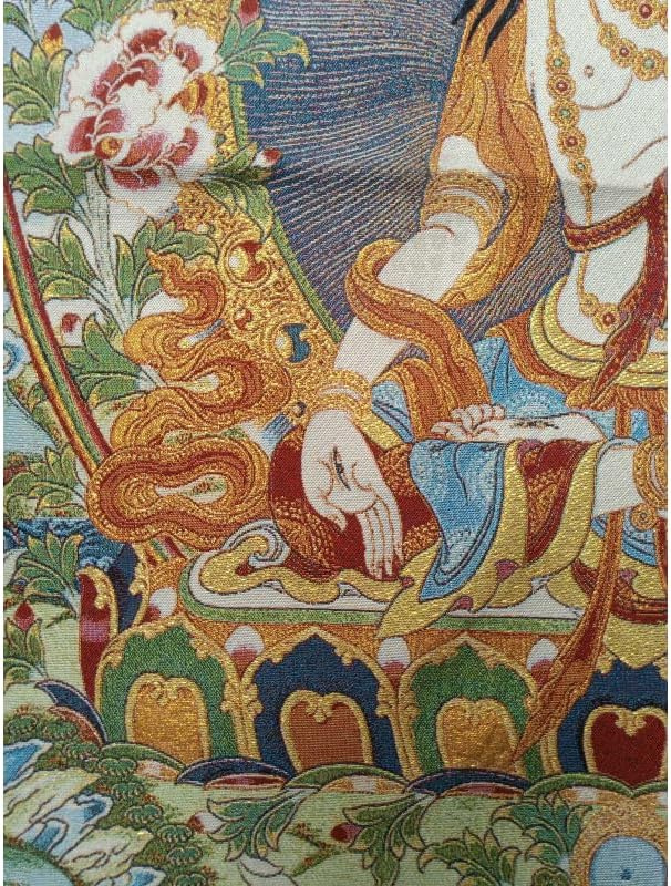 Miniatura 3 de Fengshui - Tapiz de seda con bordado tibetano Thangka, budismo blanco Tara Tangka, yoga, budista, para colgar en la pared, arte de pared, decoración