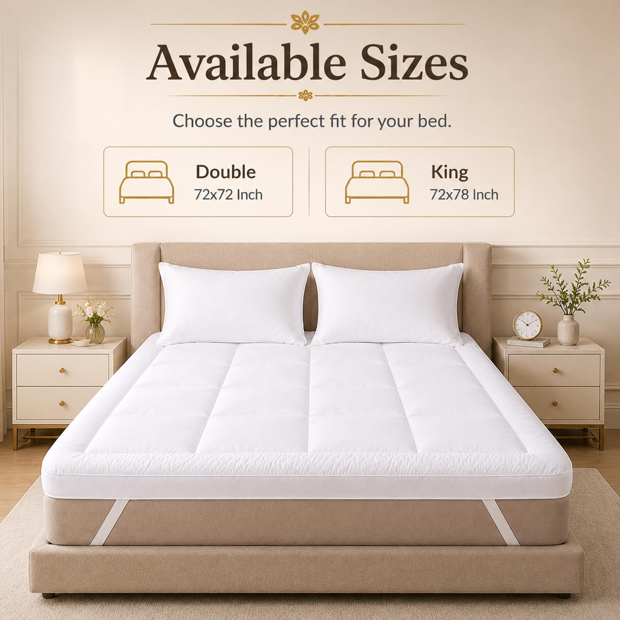 Divine Casa Mattress Topper - 2 Inch Soft Comfort -7