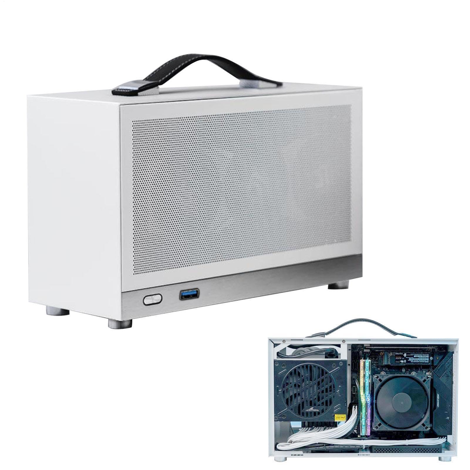 Boîtier d'ordinateur Mini ITX Valise d'd'aluminium de boîtier d'ordinateur | Châssis de bureau Boîtier d'ordinateur USB Boîtier d'ordinateur domestique