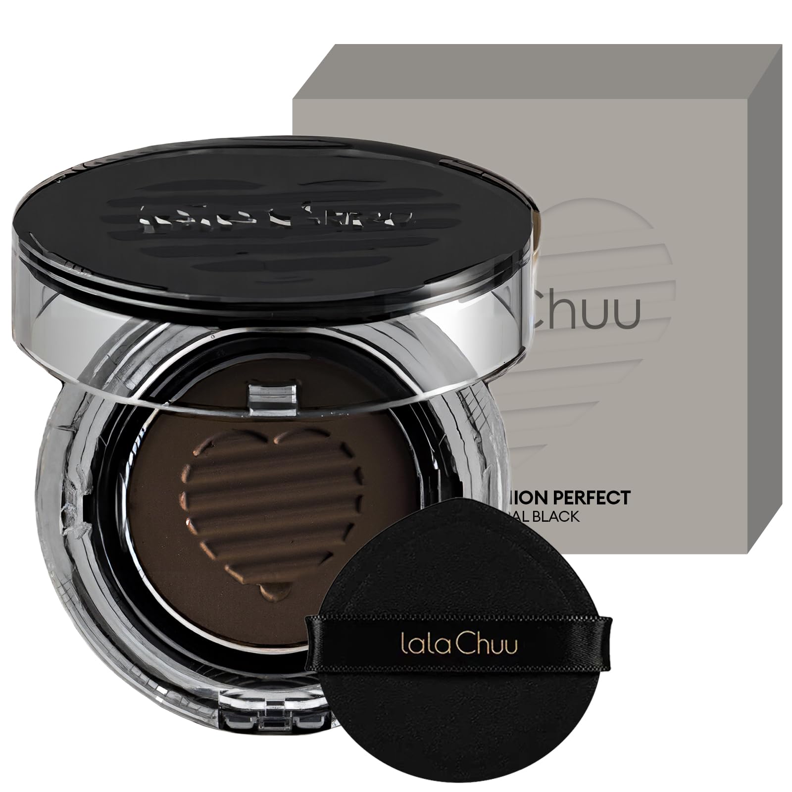 lala Chuu HAIR CUSHION ダークブラウン Lalachuu Hair Cushion (Dark Brown, Natural Black 15 G + Refill