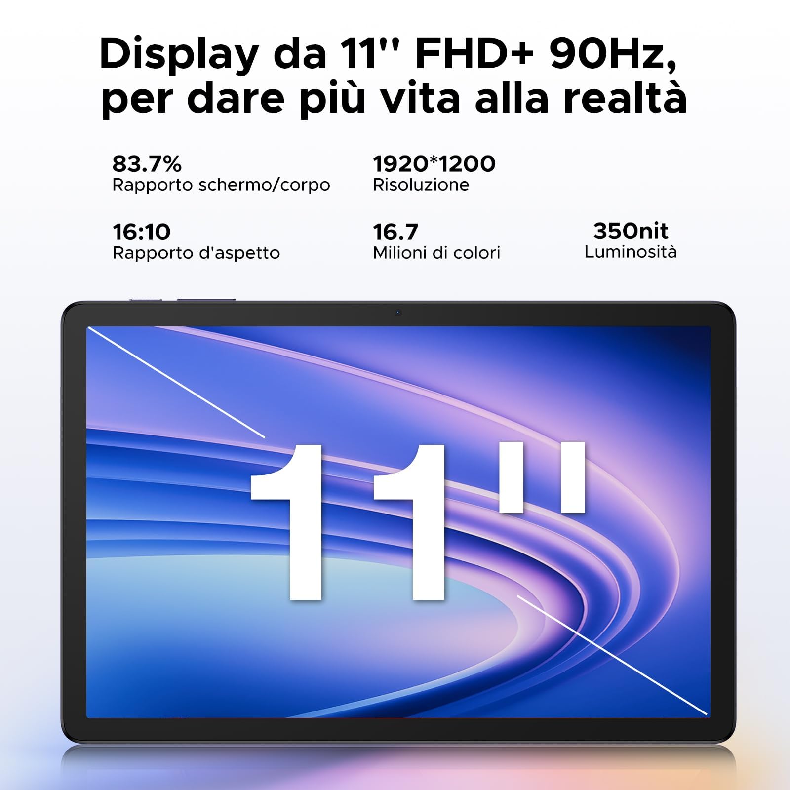 DOOGEE Tab G6+ Tablet 11 Pollici, 32GB+256GB/2TB Tablet Android 15, 4G LTE + 5G WiFi, 1920x1200 FHD+ IPS, Unisoc T7280 Octa Core Tablets Gaming, 8000mAh/Widevine L1/Face ID/GPS/BT5.0/OTG - Viola