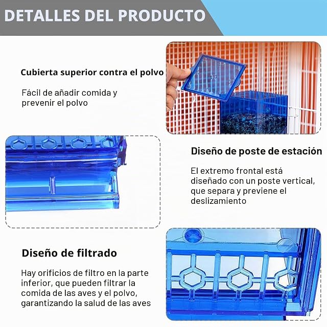 Foto 7 de 7 de 2 alimentador automático para pájaros y alimentador automático de alimentos para pájaros