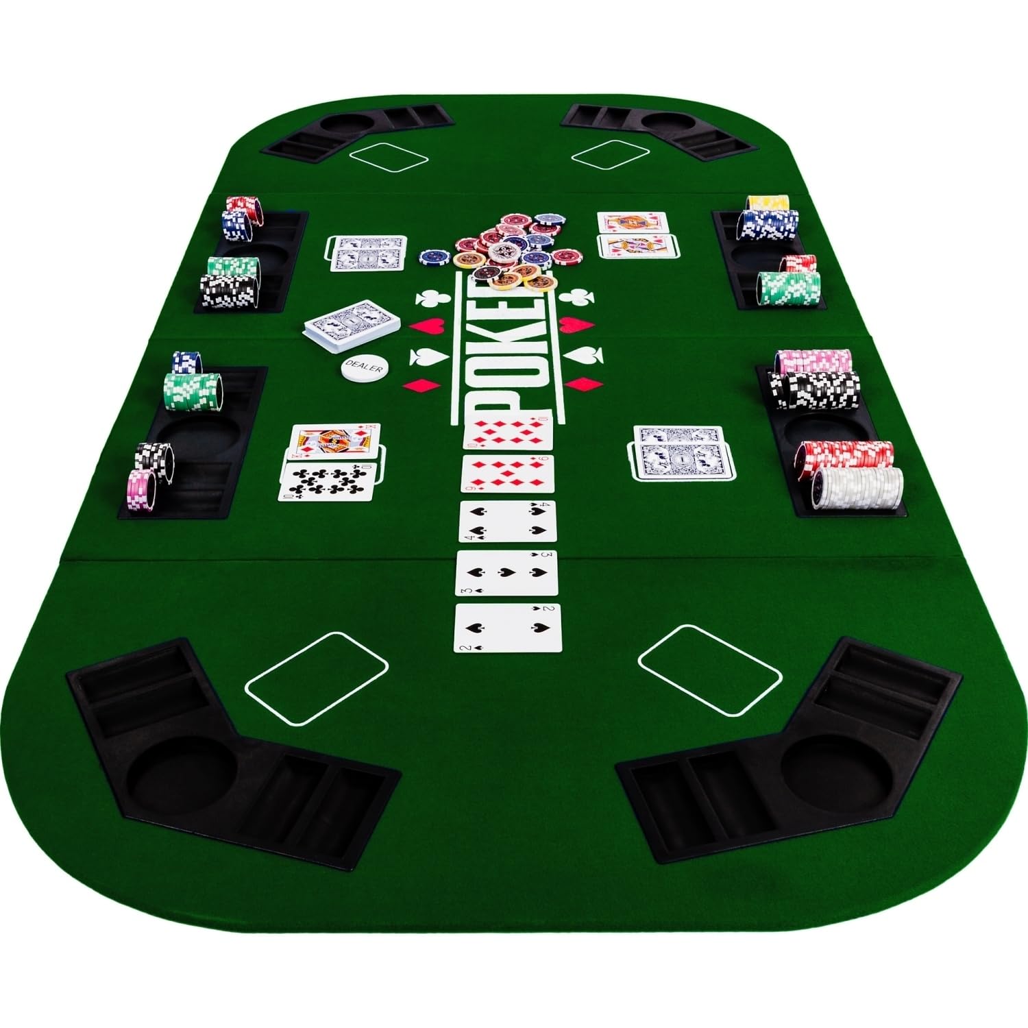 GAMES PLANET Faltbare Pokerauflage Straight 160x80 cm MDF Grün