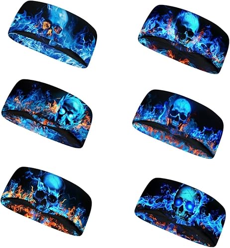 Miniatura 8 de Forchrinse Girasol con texto impreso, 6 piezas, diadema deportiva para sudar suave y elástica, bandas para el cabello, unisex, para deportes al aire