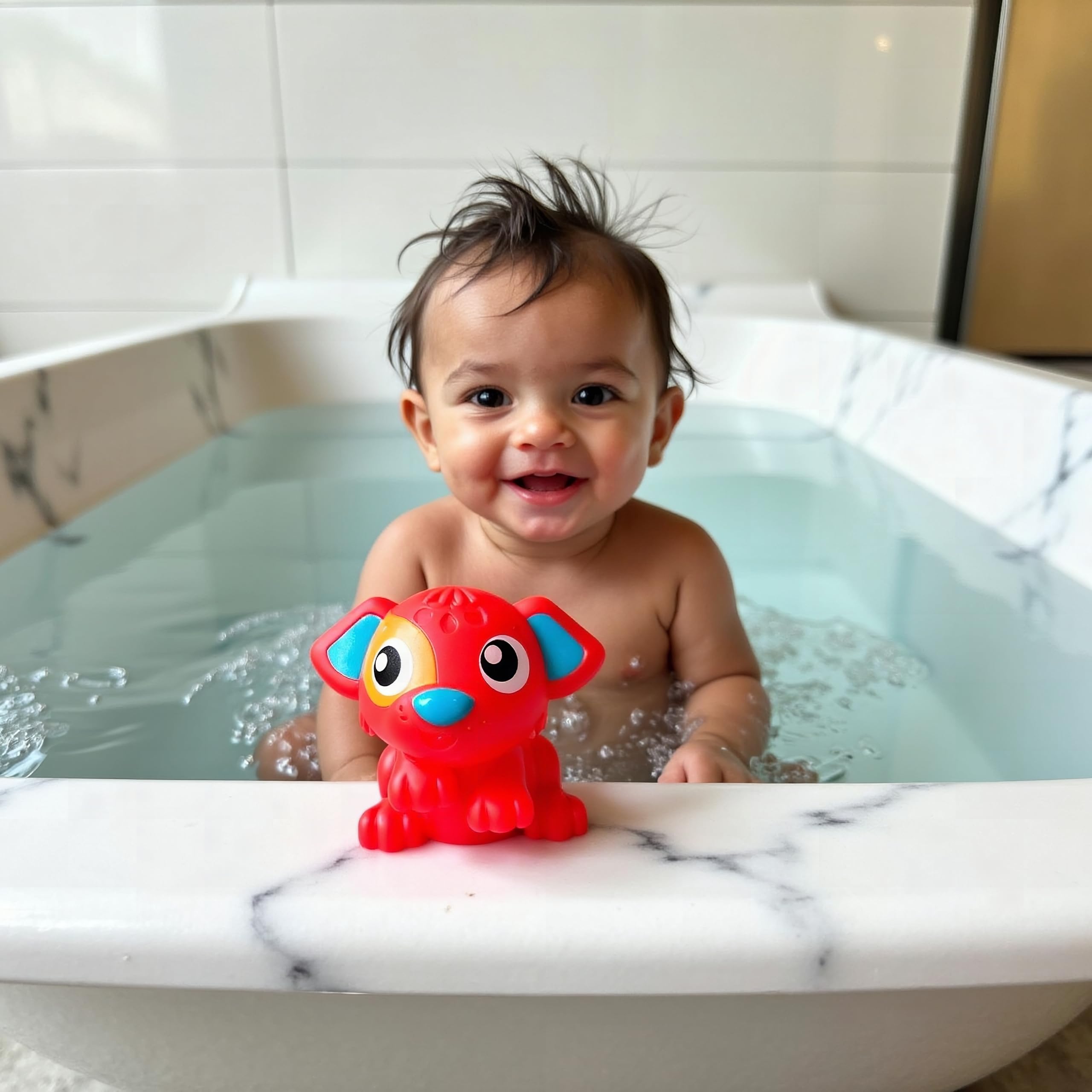 Playgro First Fun Floaties Pack, w pełni uszczelniony, atrakcyjna zabawka do kąpieli dla niemowląt do rozwoju sensorycznego i zabawy, ponad 6 miesięcy