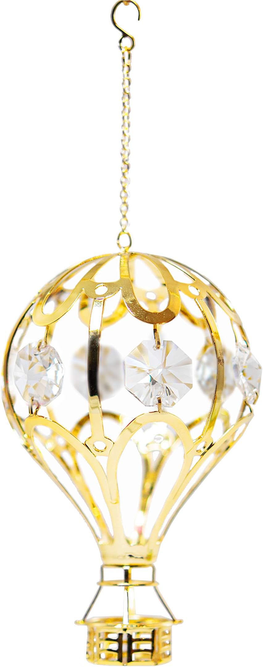 24k Gold Balloon Ornament - Clear Mascot Crystals
