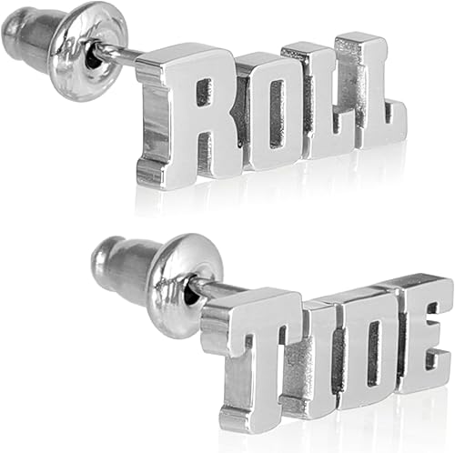 Stone Armory Pendientes para joyería de la Universidad de Alabama, regalos para mujer, graduación – Acero inoxidable agradable a la piel Bama