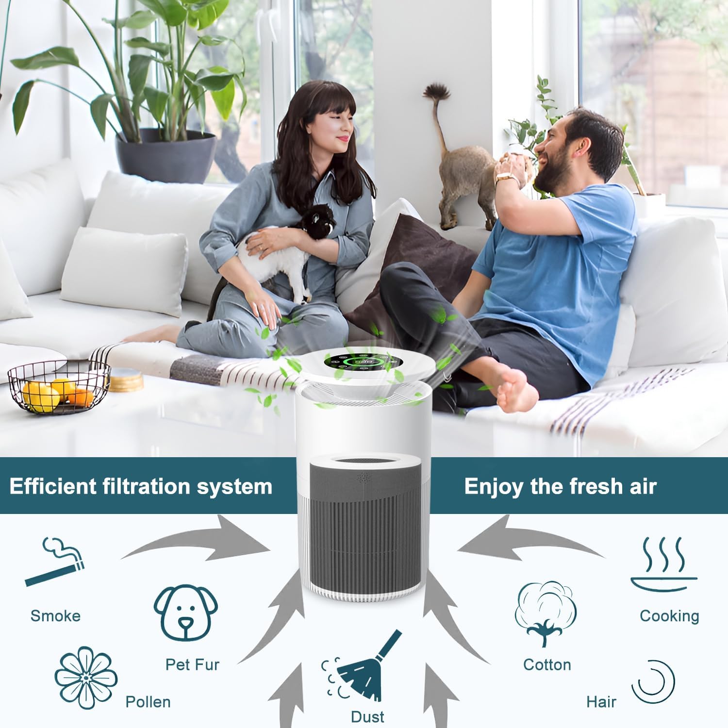 Replacement Filters Compatible with Dhyala KJ02 Air Purifiers,High-efficiency Activated carbon.（2Pack） - Image 9
