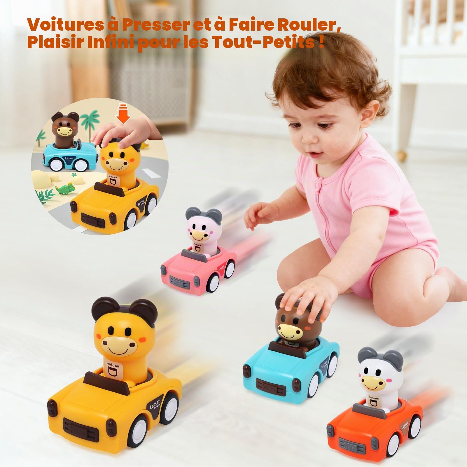 Voiture Pousser Bébé Lot De 4 Mini Voitures Friction JoyPlus - Camion Pompier, Police, Ambulance Et Camion - Jouets Pour Enfants 1 à 5 Ans Voiture Pousser Bébé Lot De 4 Mini Voitures Friction JoyPlus - Camion Pompier, Police, Ambulance Et Camion - Jouets Pour Enfants 1 à 5 Ans