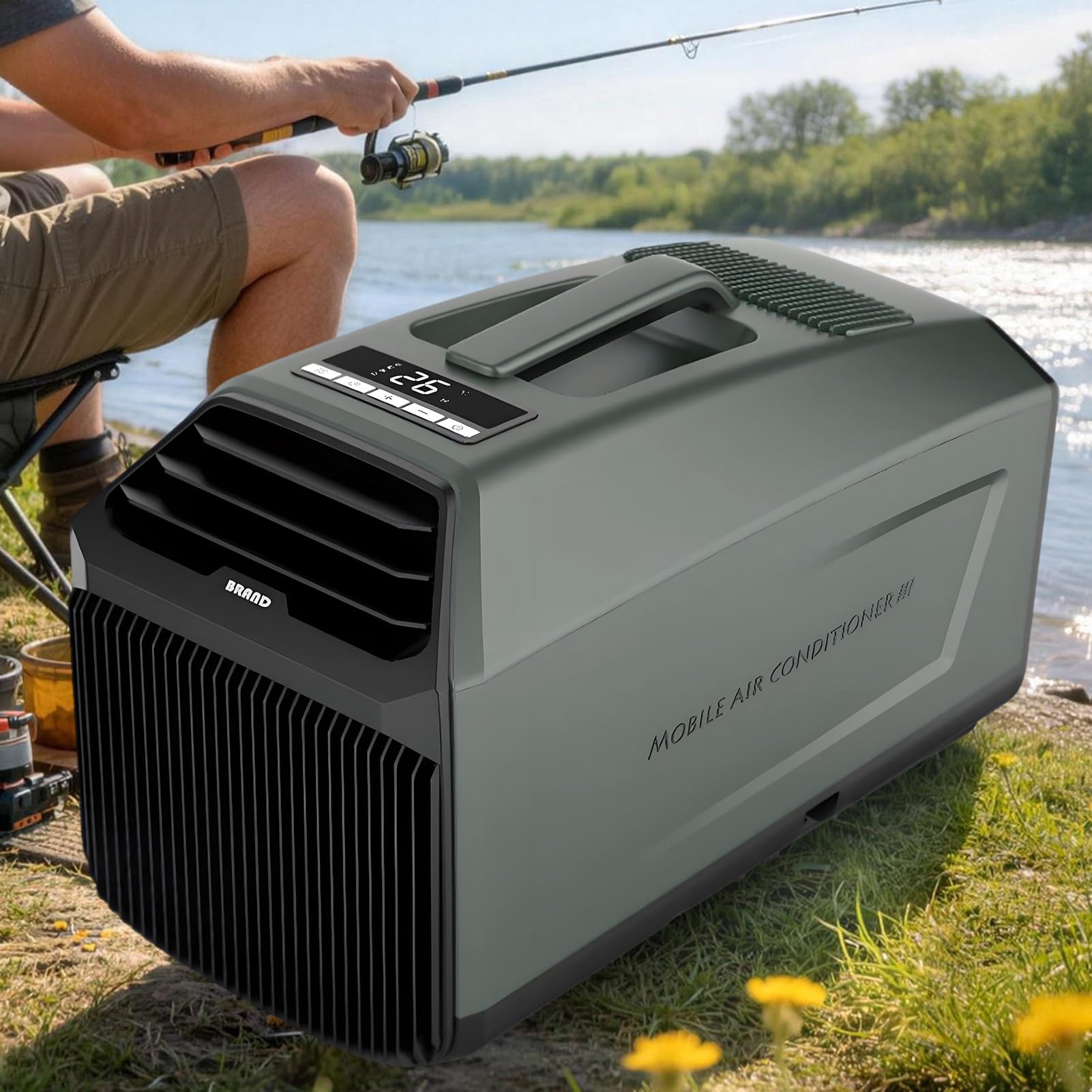 ExoticaBlend New Small Portable Air Conditioner, 240W 4500BTU Fast Cooling Air Conditioners Dehumidifier, Remote Control, Low Noise, for Camping Tent, RV, Truck, Van and Fishing Green