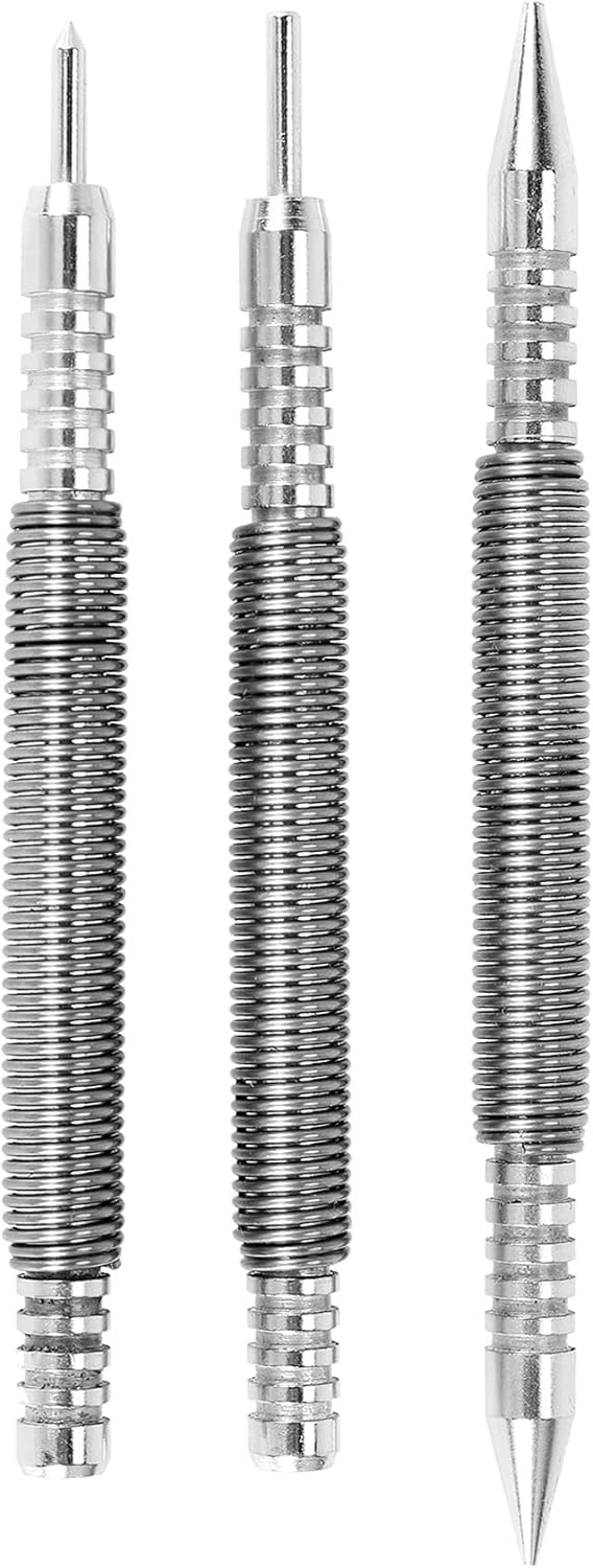 Pohsjasd 3 Pcs Nail Set and Hinge Pin Tool Center Punch Spring Loaded