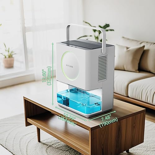Miniatura 6 de SOICARE Deshumidificador para el hogar de 108 onzas (3.2 litros), pequeño deshumidificador portátil para dormitorio, baño, sótano, caravana, armario