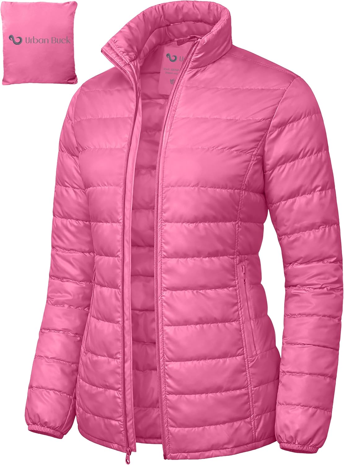 URBAN BUCK Women Puffer Jackets Down Alternative Midweight Long Sleeve Windproof & Water Repellent Winter Womens Coat
