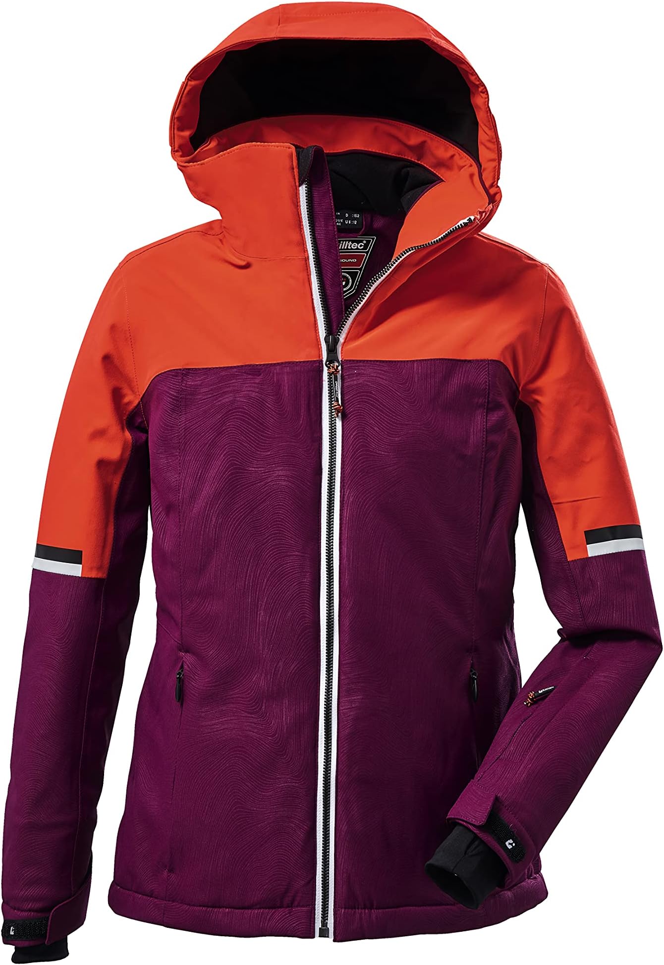Ksw 71 Grls Girls' Functional Ski Jacket with Hood and Snow Guard