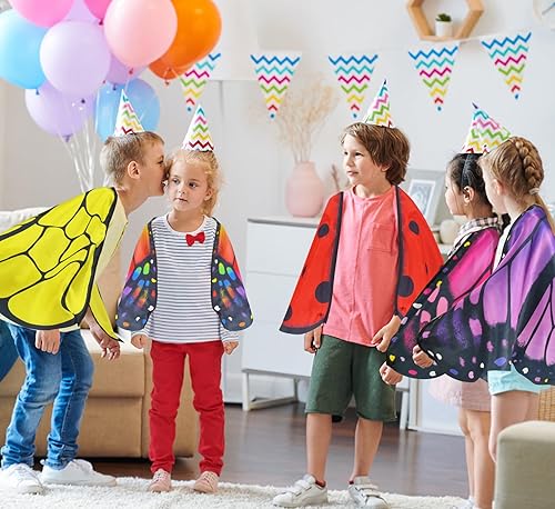 Miniatura 4 de D.Q.Z Disfraz de alas de mariposa para niñas pequeñas, ropa de disfraces de princesa, juguetes de insectos de primavera para niños, idea de regalos