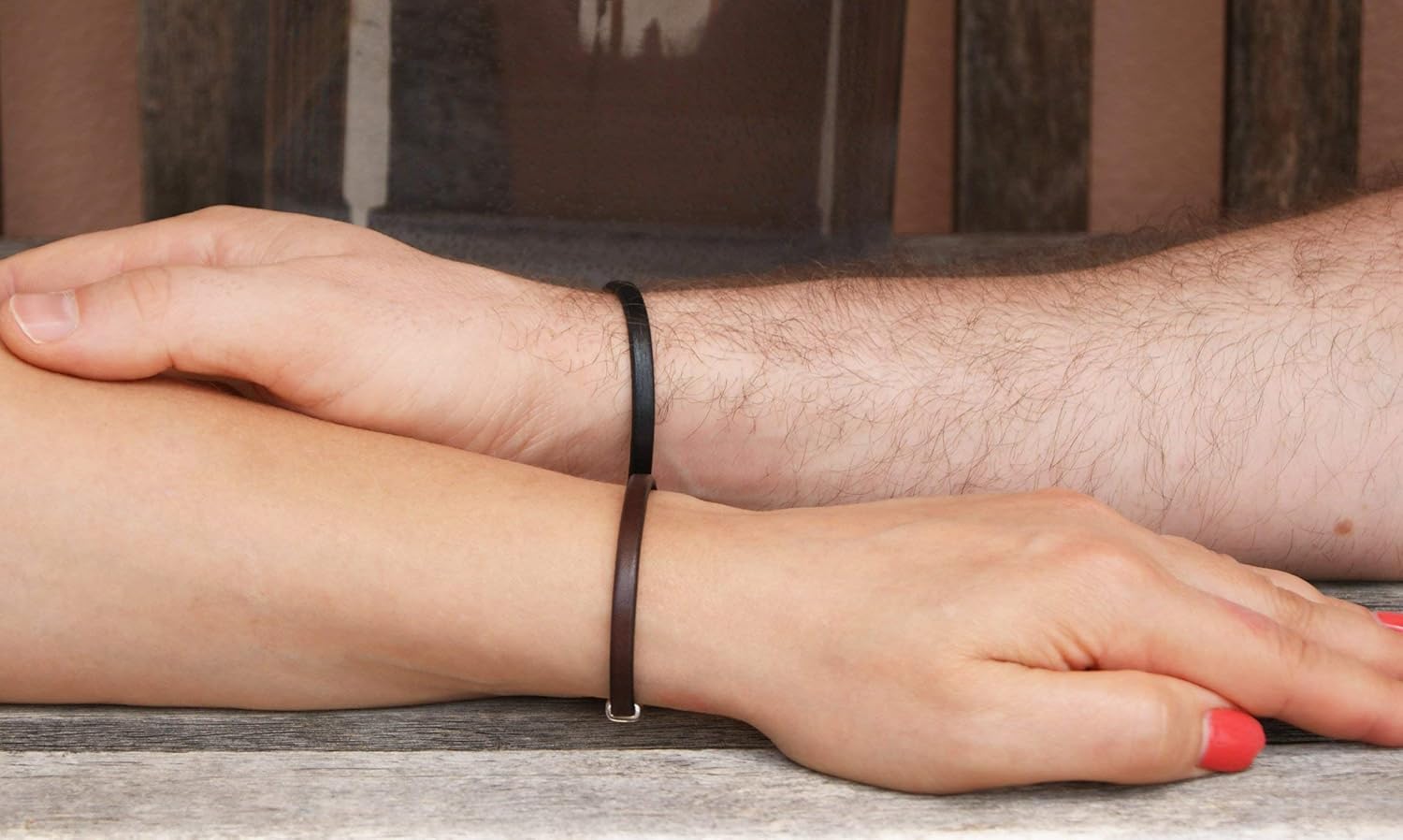 Leather Anniversary Gift for Couple Boyfriend Girlfriend Matching Bracelets for Couples