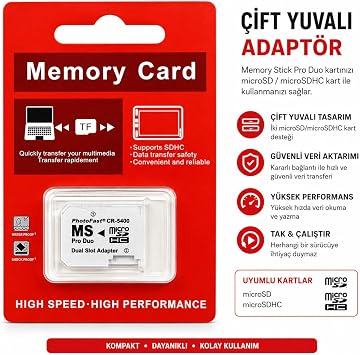 Micro Sd Memory Stick Pro Duo Çevirici Dönüştürücü Hafıza Kartı Adaptörü