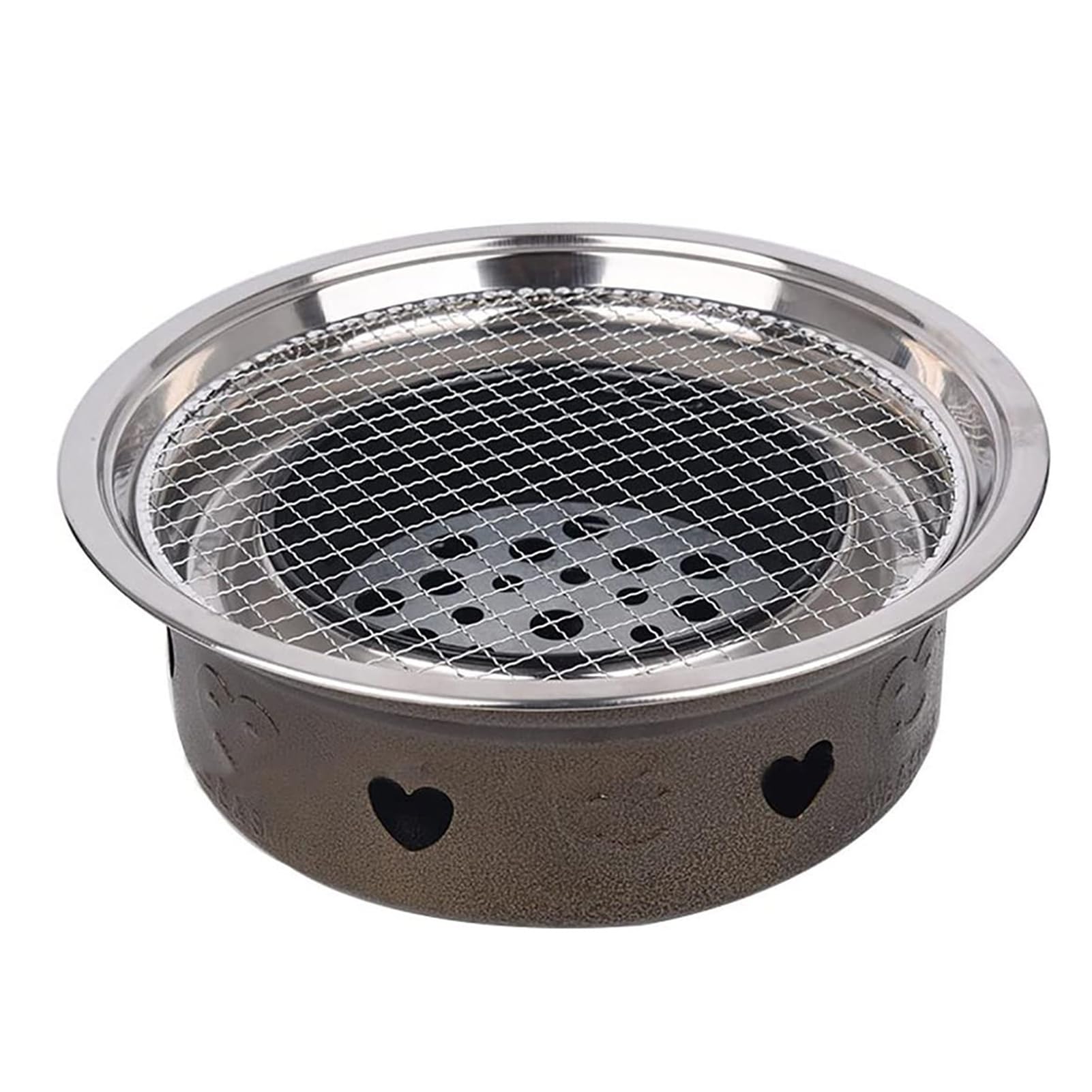 matumou Round Stainless Steel BBQ Roast Mesh Net Non- Barbecue Baking Pan