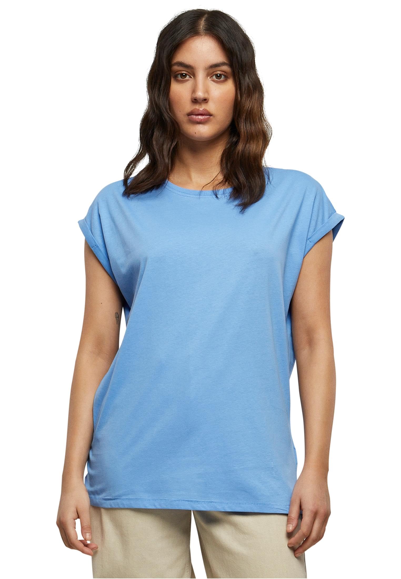 Urban Classics Women's Ladies Extended Shoulder Tee T-Shirt, horizonblue, XXL