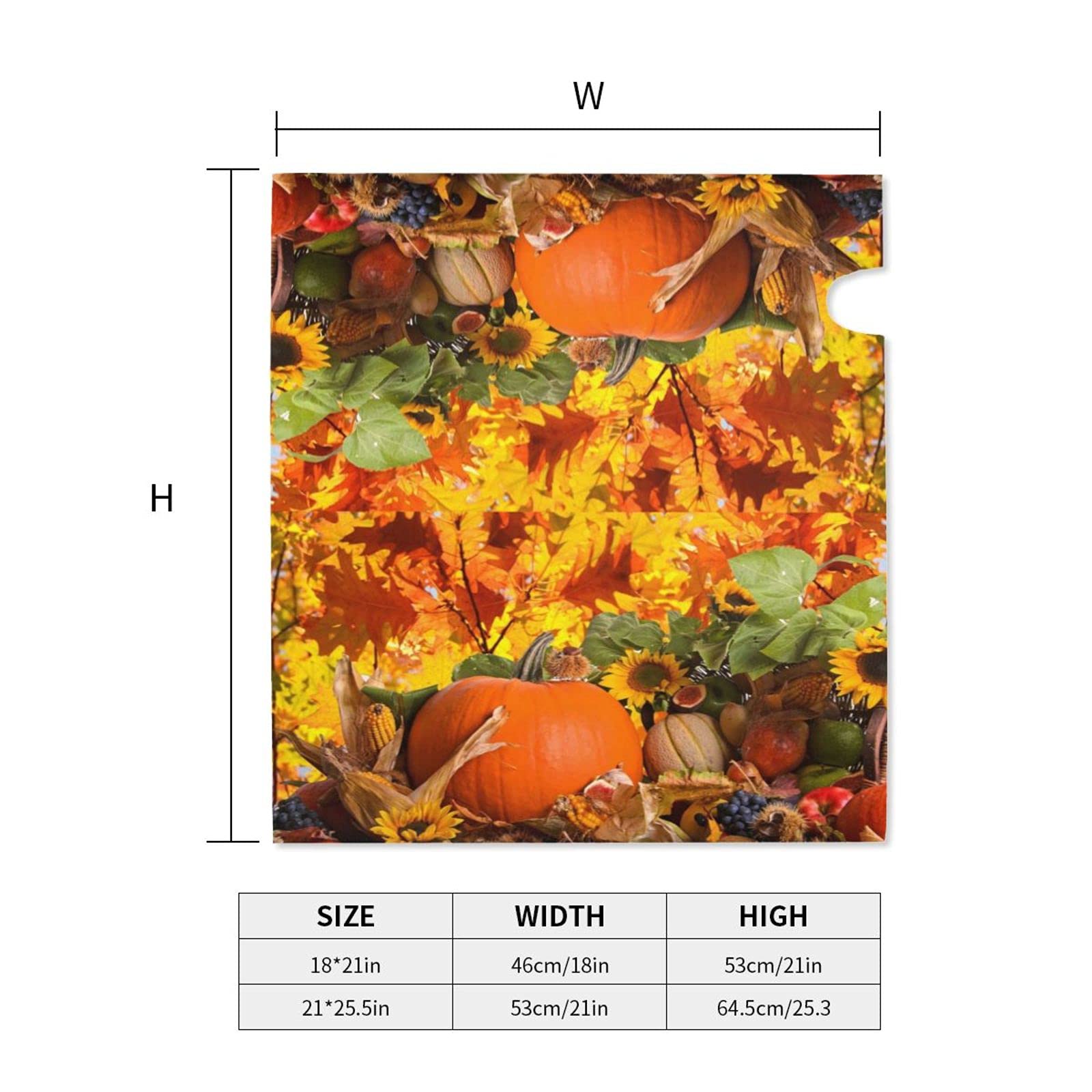 Ouqiuwa Thanksgiving Pumpkin Leaves Magnetic Mailbox Cover - Waterproof Oxford Cloth Decorative Wrap, 21x18 Inch