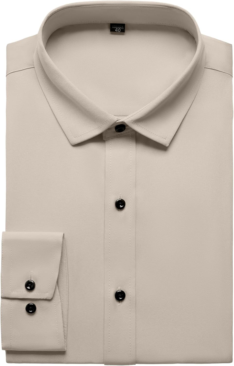 JEMITOP Men's Stretch Wrinkle Free Dress Shirt Formal Prom Wedding Long Sleeve Button Down Shirts - Image 6