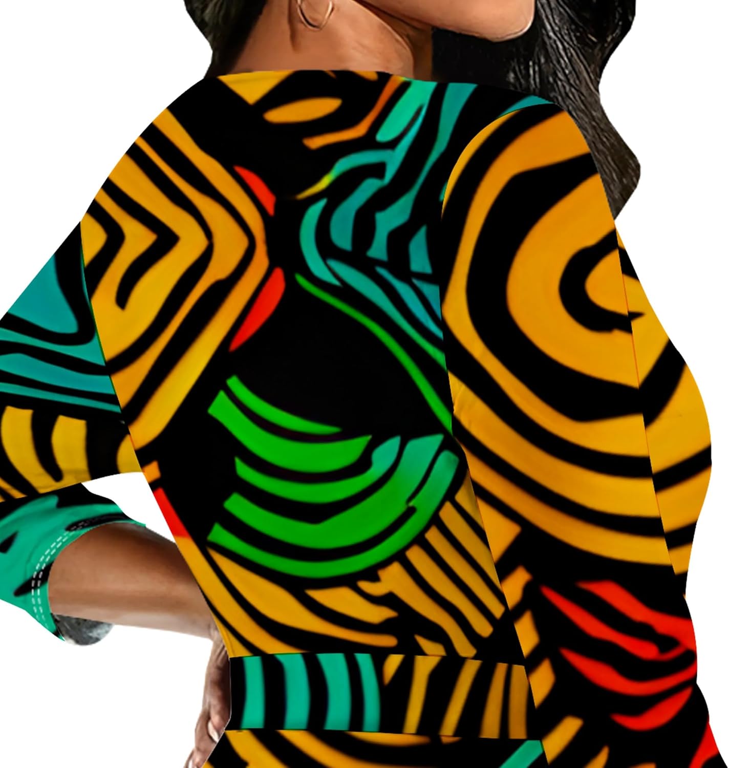 Women's Fall Fashion Long Plus Size Crew Neck Tie Dress 3/4 Sleeve Maxi for Curvy African Style Prom Party Banquet Dresses