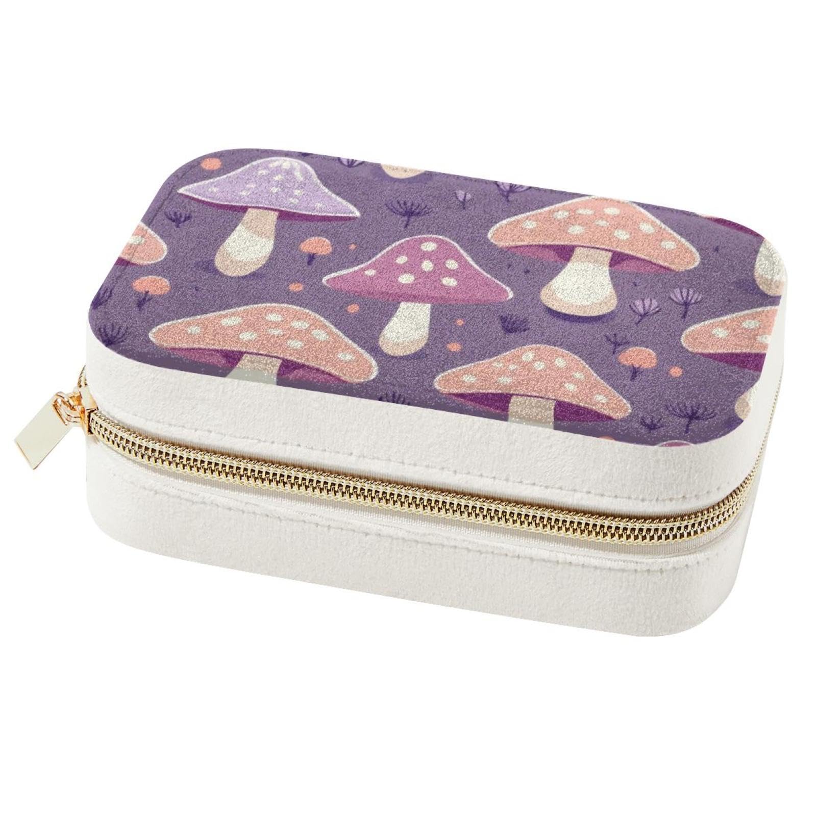 Boîte à bijoux motif champignon violet le cadeau idéal pour femme et fille