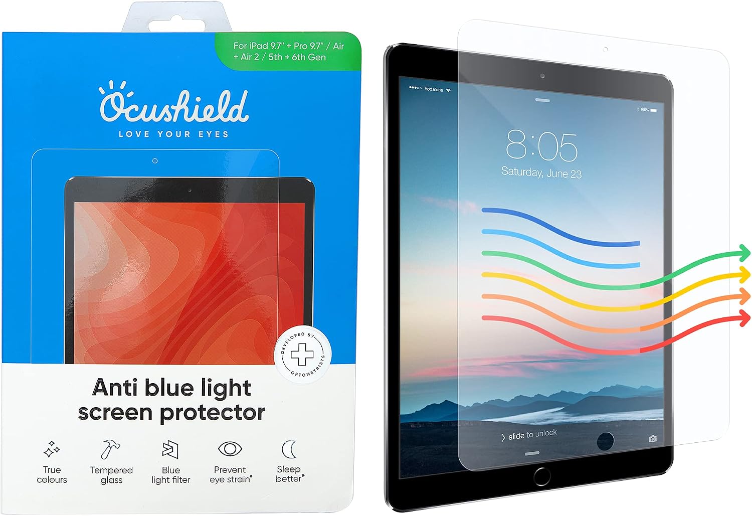Onе-Dау Sаlе: Uр tо 60% оƒƒ Ocushield Anti Blue Light Screen Protector for Apple iPad 9.7"/iPad Air/iPad Air 2/iPad Pro 9.7" (1st Gen) - Blue Light Filter for iPad - Eye Protection - Accredited Medical Device - Anti-Glare Onе-Dау Sаlе: Uр tо 60% оƒƒ Ocushield Anti Blue Light Screen Protector for Apple iPad 9.7"/iPad Air/iPad Air 2/iPad Pro 9.7" (1st Gen) - Blue Light Filter for iPad - Eye Protection - Accredited Medical Device - Anti-Glare