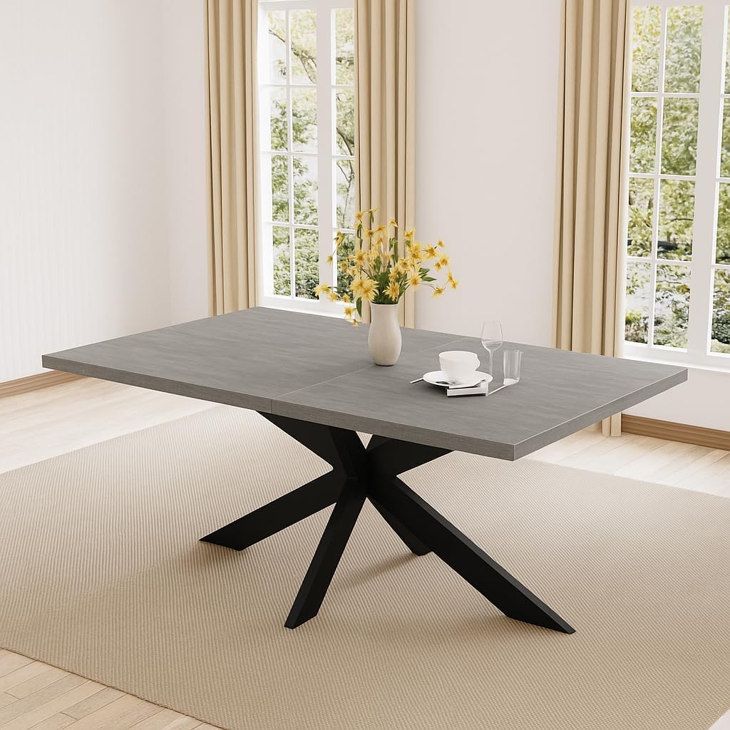 ZckyCine Expandable Dining Table Set for 6-8 People, Modern